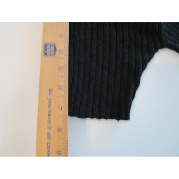 Böhme Black Ribbed Knit Sweater Top L Short Sleeve Textured Stretch NWT - Picture 11 of 12